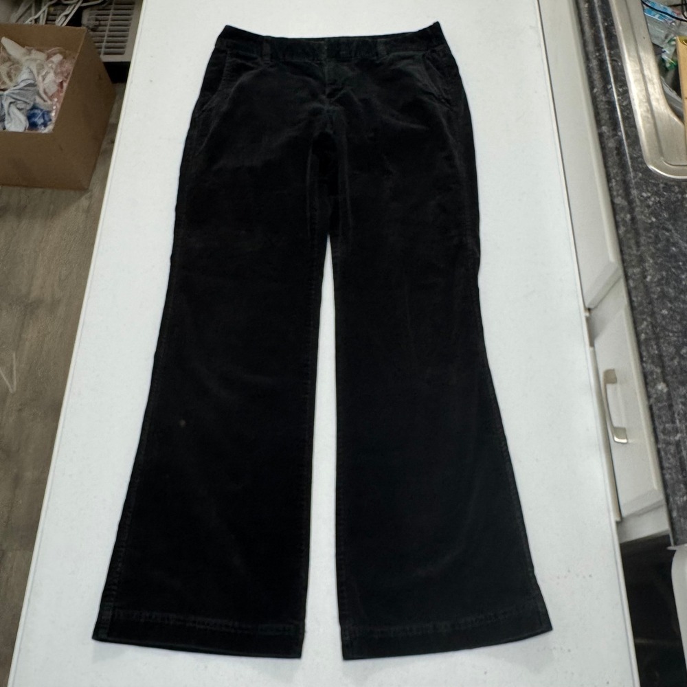 Eddie Bauer Black Corduroy Wide Leg Pants Womens Size 6‎ Stretch Outdoor Casual